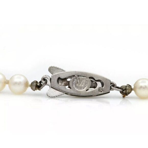 18" MIKIMOTO Akoya 5mm Pearl Necklace Sterling Silver Clasp - Picture 6 of 12